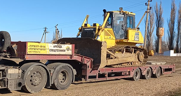 Перевозка бульдозера в Крыму - фото